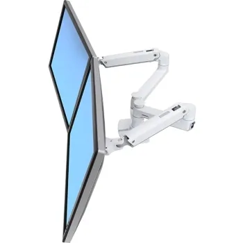 ERGOTRON 45-491-216 — LX DUAL SIDE-BY-SIDE ARM, NO GROMMET MOUNT, BRIGHT WHITE TEXTURE