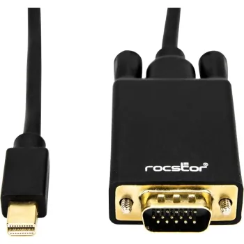ROCSTOR Y10C163-B1 — PREMIUM 6 FT (2M) MINI DISPLAYPORT TO VGA ADAPTER CABLE - MDP TO VGA CABLE - 108