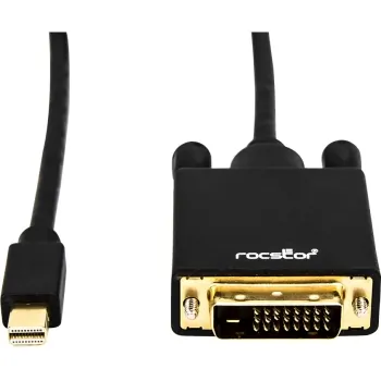 ROCSTOR Y10C164-B1 — PREMIUM 6FT (2M) MINI DISPLAYPORT TO DVI CABLE - SUPPORTS 1080P UP TO 1920X1200