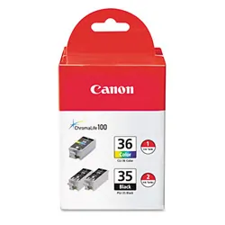 CANON 1509B007 — CANON PGI-35 / CLI-36 - PGI-35 BLACK INKS (X2) / CLI-36 COLOR INK (X1) - FOR CAN