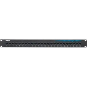 BLACK BOX CORPORATION JPM818A — CAT6 FEED-THROUGH PATCH PANEL - 1U, UNSHIELDED, 24-PORT