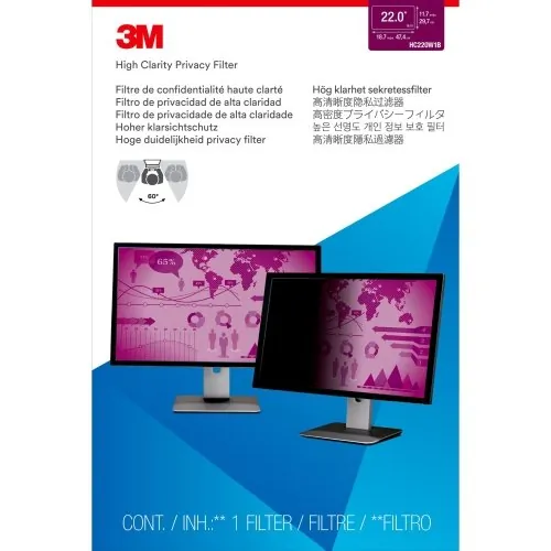 3M HC220W1B — 3M HIGH CLARITY PRIVACY FILTER FOR 22INCHWIDESCREEN MONITOR (16:10)