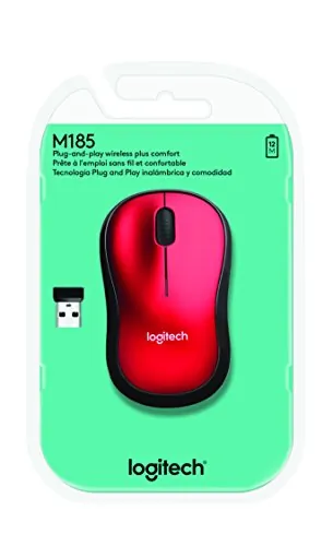 Logitech 910-003635 — LOGITECH WIRELESS MOUSE M185 - RED
