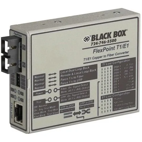 BLACK BOX CORPORATION MT662A-MSC — MANAGED T1/E1 MEDIA CONVERTER - T1/E1 CO