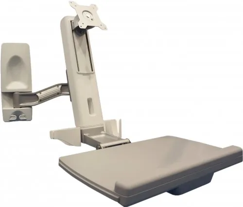 AMER NETWORKS AMR1WS — SIT STAND WALL MOUNTED COMPUTER WORKSTATION SYSTEM. FEATURES INCLUDE TILT,SWIVEL