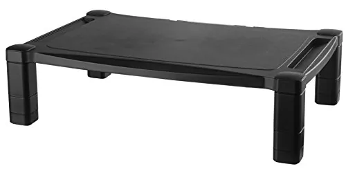 KANTEK MS500 — Kantek Extra Wide Adjustable Monitor Laptop Stand 20inx13in Single - 60 lb Load Capacity - 1 x Shelf(ves)20 Width - Desktop - Plastic - Black