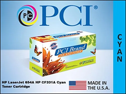 PCI CF331A-PCI — PCI BRAND ECO-FRIENDLY REMAN HP 654A CF331A CYAN TONER CARTRIDGE 15000 PAGE YIEL