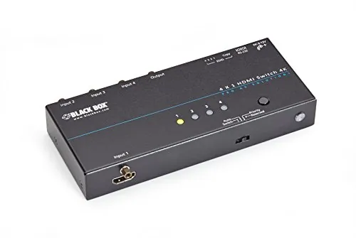 BLACK BOX CORPORATION VSW-HDMI4X1-4K — ENABLES SWITCHING BETWEEN 1 HDMI SOURCE TO 1 DISPLAY. SUPPORTS RESOLUTIONS UP TO