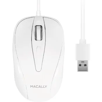 MacAlly TURBO — Ergonomic 3-Button USB Wired Optical Mouse