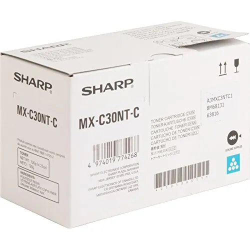 SHARP NEC SHRMXC30NTC — SHARP MX-C30NTC CYAN TONER CARTRIDGE FOR USE IN MXC250 MXC300P MXC300W MXC301W M