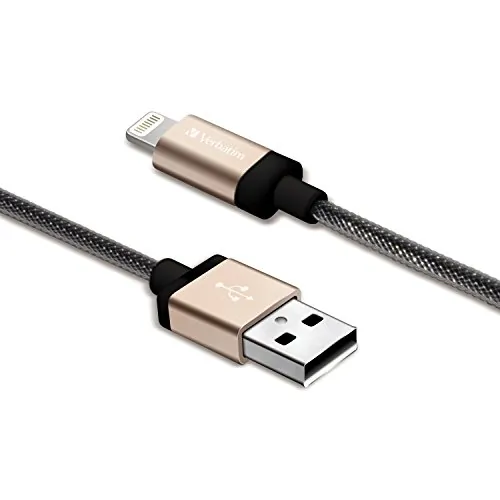 VERBATIM 99216 — Verbatim 11" Braided Lightning Cable - Champagne