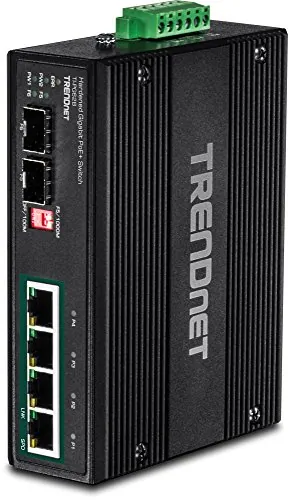 TRENDNET TI-PG62B — 6-Port Hardened Industrial Gigabit Poe+ Switch /W 2 Sfp (Boost Voltage From 12/24/48/Vdc To 55vdc)