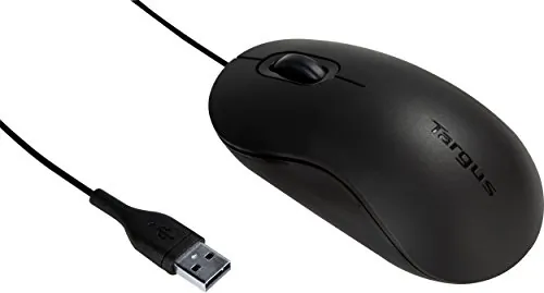 Targus AMU81USZ — MOUSE - OPTICAL - BUTTONS QTY: 3 - WIRED - USB - BLACK - WORK WITH EFFORTLESS PL