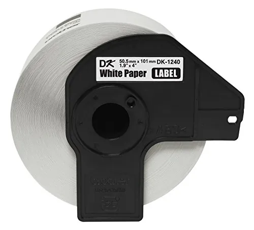 Brother DK1240 — Brother DK1240 - Large Multi-Purpose White Paper Labels - 600 Label(s) - 2" Width x 4" Length - Direct Thermal - White - 1 / Roll