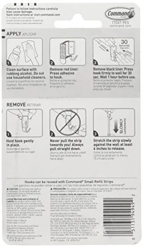 3M MMM 170679ES — Command Small Wire Hooks Value Pack - 8 oz (226.8 g) Capacity - for Utensil - Plastic - White - 9 / Pack