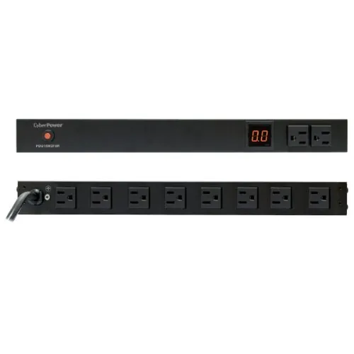 CyberPower PDU15M2F8R - CyberPower 15A Metered PDU 1U with 8 Outlets