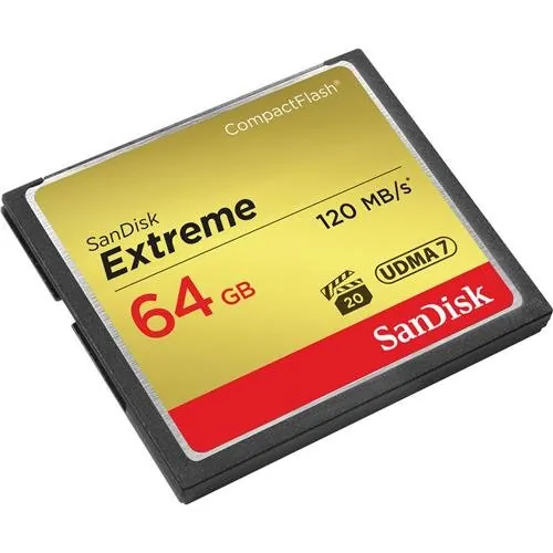 Western Digital SDCFXS-064G-A46 — SANDISK, EXTREME, COMPACTFLASH, 64GB, CF 120 MBPS READ, 60 MBPS WRITE