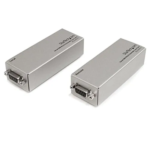 STARTECH RS232EXTC1 — Serial DB9 RS232 Extender over Cat 5 - Up to 3300 ft (1000 meters) - 2 x Network (RJ-45) - 3280.84 ft Extended Range - Steel - Silver