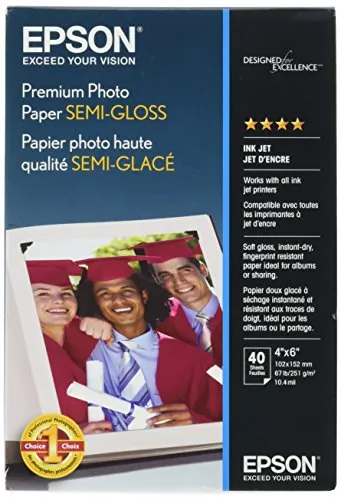 EPSON S041982 — PRODUCT TYPE: PHOTO PAPER - SIZE: 4" X 6" - QUANTITY / UNIT: 40 SHEETS - FOR PRI