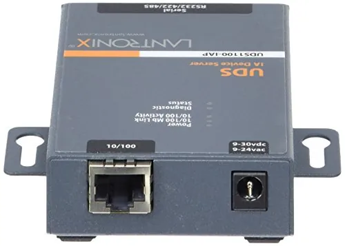 Lantronix UD1100IA2-01 — IA, SINGLE PORT, 10/100 DEVICE SERVER, W/ INTERNATIONAL PSU AND ADAPTERS