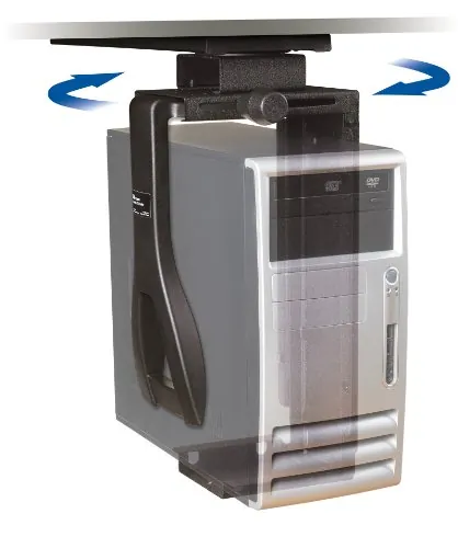 3M CS200MB — UNDER DESK CPU HOLDER WITH SWIVEL, BLACK