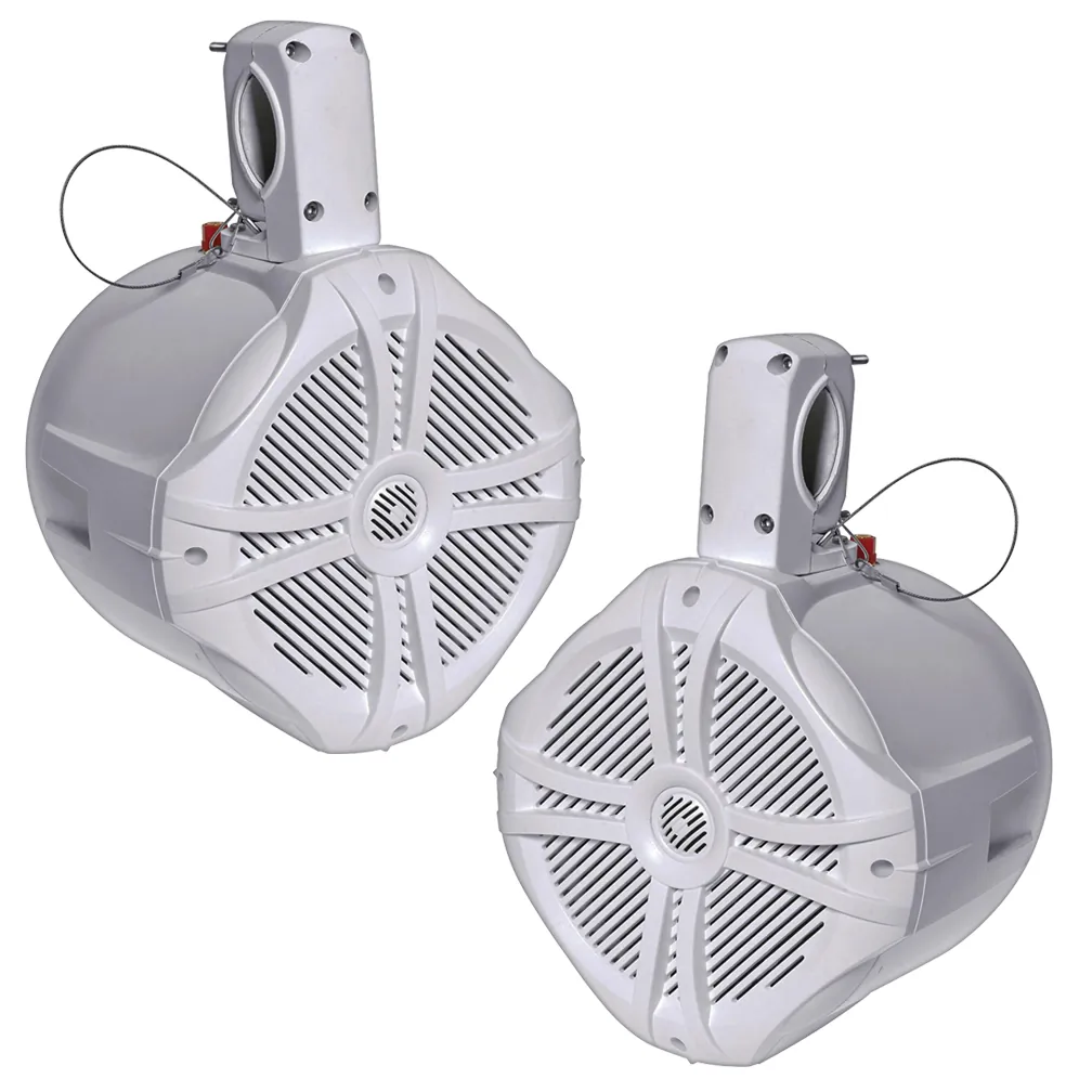 POWER ACOUSTIK MWT65W — Power Acoustik 6.5" Marine Wake Tower Speakers - White (Pair)