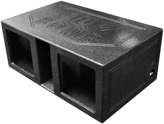 Qpower QBOMB12VLSQ — Qpower Dual 12" Vented Subwoofer Box with Square Holes