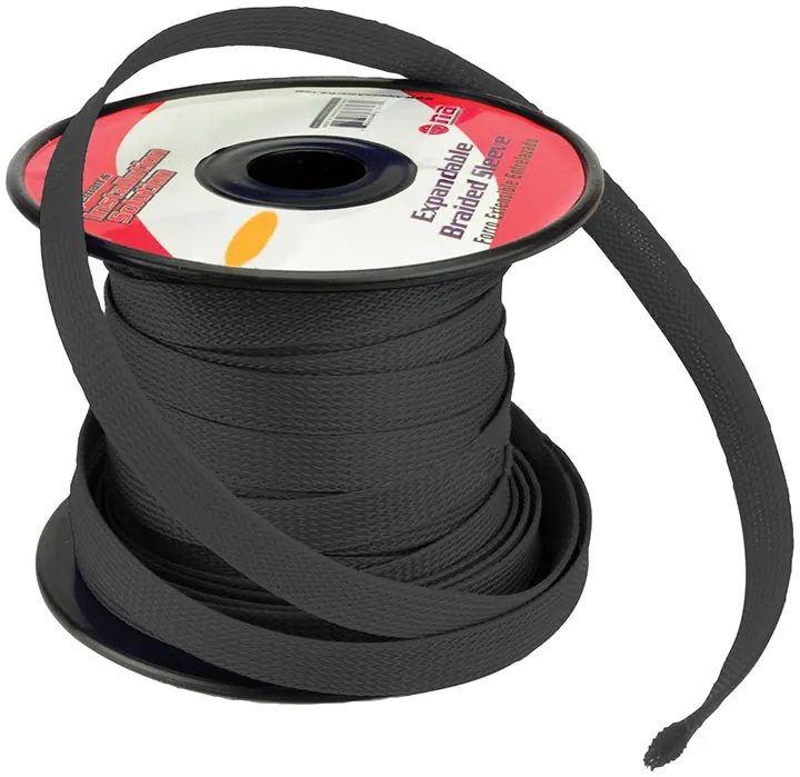 Nippon Labs ISBR6M100BK — Nippon Labs Expandable Braided Sleeve - Black - 1/4 inch