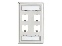 Panduit CFPL4SY — FACEPLATE 4PT SGL GANG CLASSIC STAINLESS