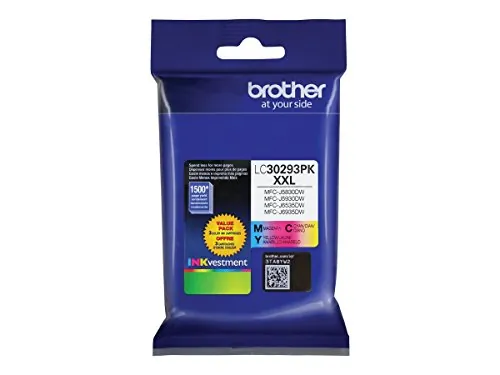 Brother LC30293PK — Brother LC30293PK INKvestment Super High Yield Ink Cartridges - Cyan, Magenta, Yellow - Inkjet - Super High Yield - 1500 Pages (Per Cartridge) - 3 / Pack