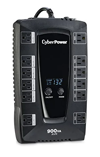 CyberPower AVRG900LCD — 480W DESKTOP LINE INTERACTIVE LCD AVR 5-15P PLUG 12 OUTLET 15 AMP COMPACT 3YR WA
