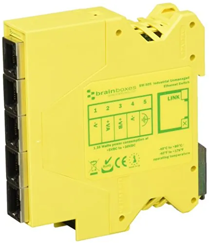 BRAINBOXES SW-505 — INDUSTRIAL ETHERNET 5 PORT SWITCH