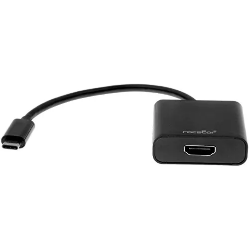 ROCSTOR Y10C129-B1 — PREMIUM USB-C TO HDMI ADAPTER M/F 6IN - 4K 60HZ - FOR COMPUTERS AND USB C COMPAT