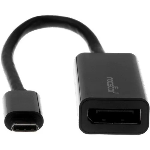 ROCSTOR Y10C131-B1 — PREMIUM USB-C TO DISPLAYPORT ADAPTER M/F - 6 IN / 6IN - USB TYPE-C TO DP CONVERT