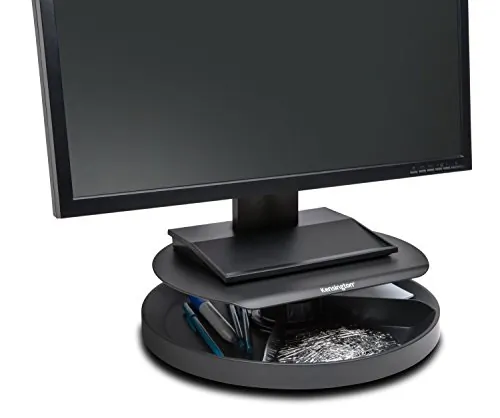 KENSINGTON K52787WW — Kensington SmartFit Spin2 Monitor Stand - 40 lb Load Capacity - Flat Panel Display Type Supported - 3.1 Height x 12.6 Width x 12.6 Depth - Desktop - Black
