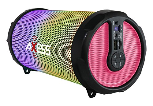 AXESS SPBL1044PK - Axess Vibrant Plus Black Hifi Bluetooth Speaker With Disco L