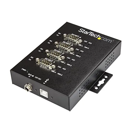 STARTECH ICUSB234854I — INDUSTRIAL 4 PORT SERIAL HUB 15KV LEVEL 4 ESD - IP30 RATING METAL USB TO SERIAL