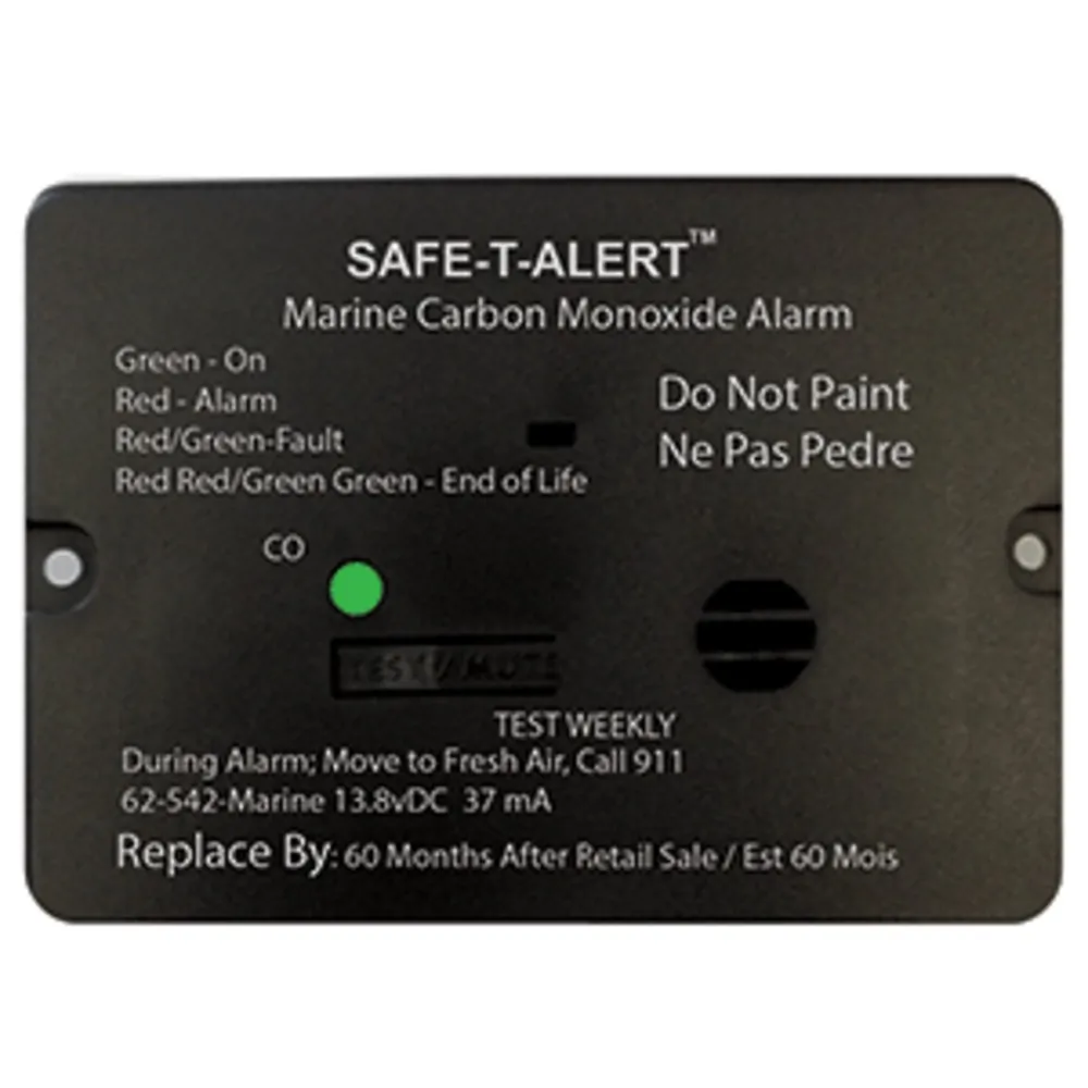 Safe-T-Alert 62-542-R-MARINE-BL — Safe-T-Alert 62 Series CO Alarm w/Relay - 12V - Black