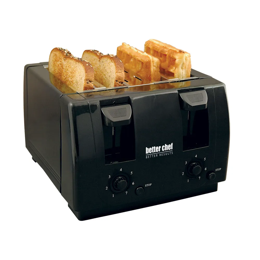 BETTER CHEF IM-242B — Better Chef 4 Slice Dual-Control Black Toaster,IM-242B