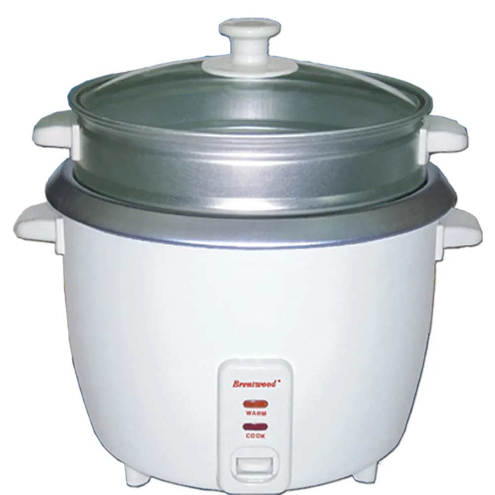 Brentwood TS-600S — Brentwood 5 Cup Rice Cooker/Non-Stick with Steamer in White