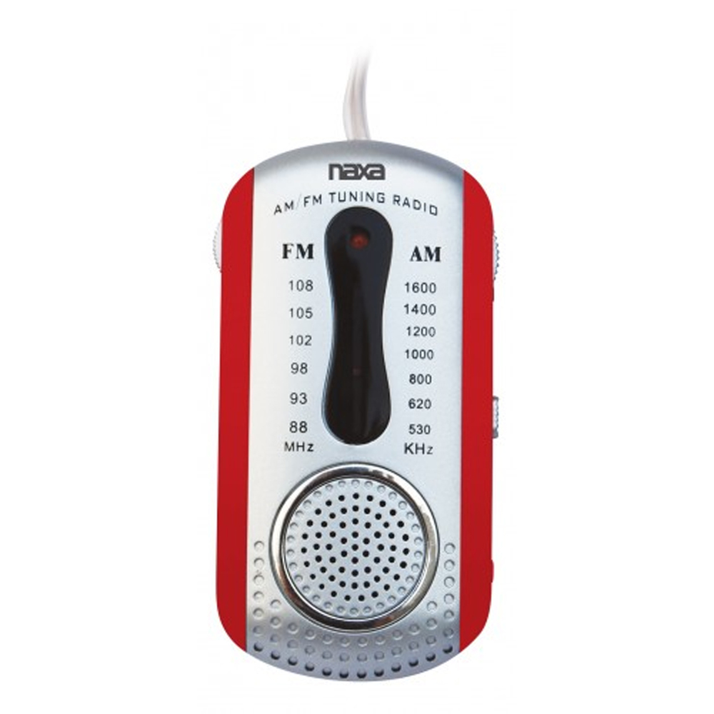 NAXA ELECTRONICS NR721RD - Naxa(R) NR721RD AMFM Mini Pocket Radio with Speaker (Red)