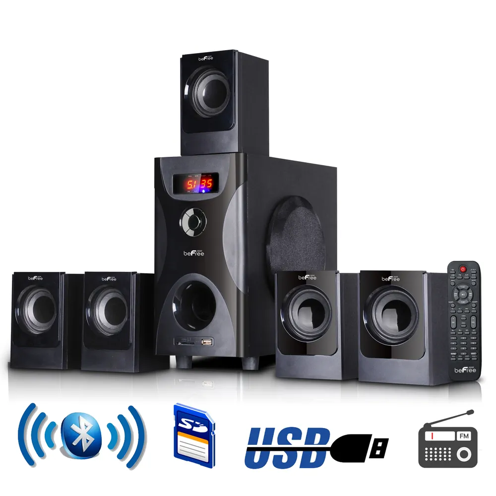 BeFree BFS-425 — beFree Sound 5.1 Channel Surround Sound Bluetooth Speaker System in Black