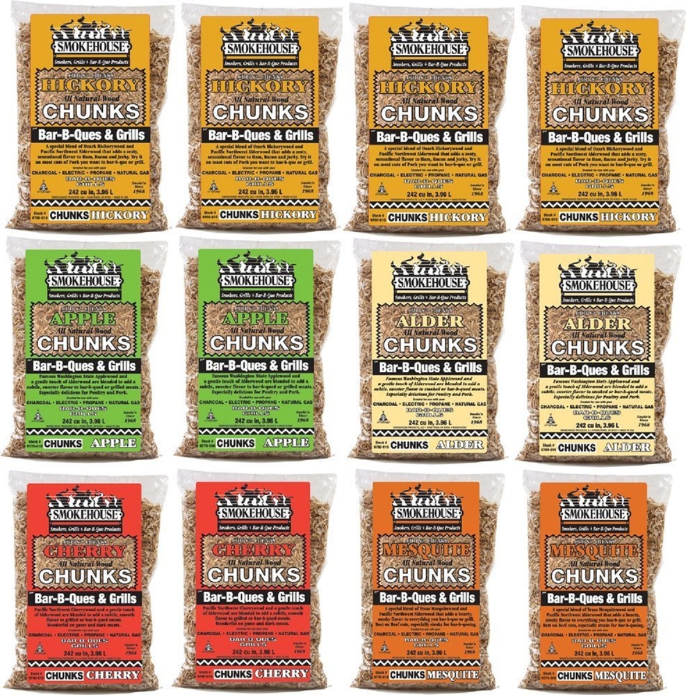 Smokehouse Products 9791-010-0000 - Smokehouse All Natural Flavored Wood Chunks 12 Pack Assorted