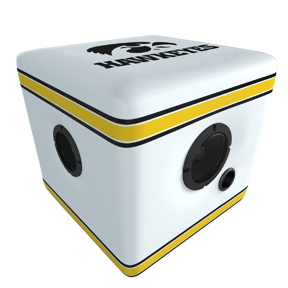 Rainmaker GQ1602 - Rainmaker Iowa Hawkeyes Bluetooth Speaker Ottoman-WhiteBlk