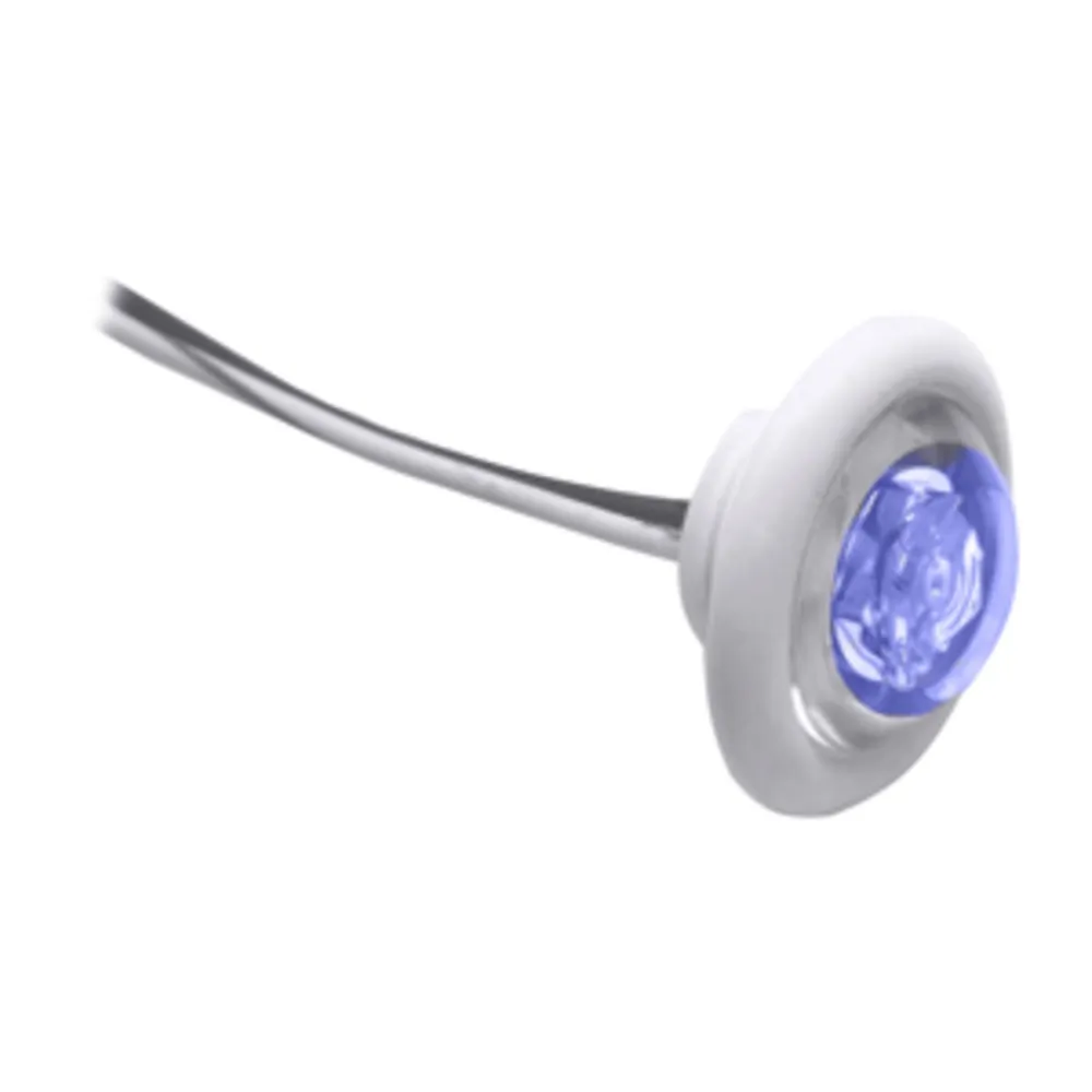 Innovative Technology 011-2540-7 — Innovative Lighting LED Bulkhead/Livewell Light "The Shortie" Blue LED w/ White Grommet