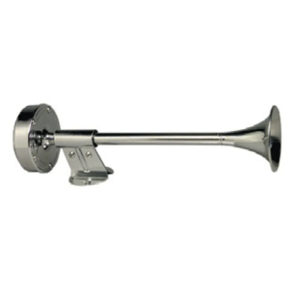 Schmitt & Ongaro Marine 10009 — Schmitt & Ongaro Deluxe All-Stainless Shorty Single Trumpet Horn - 12V