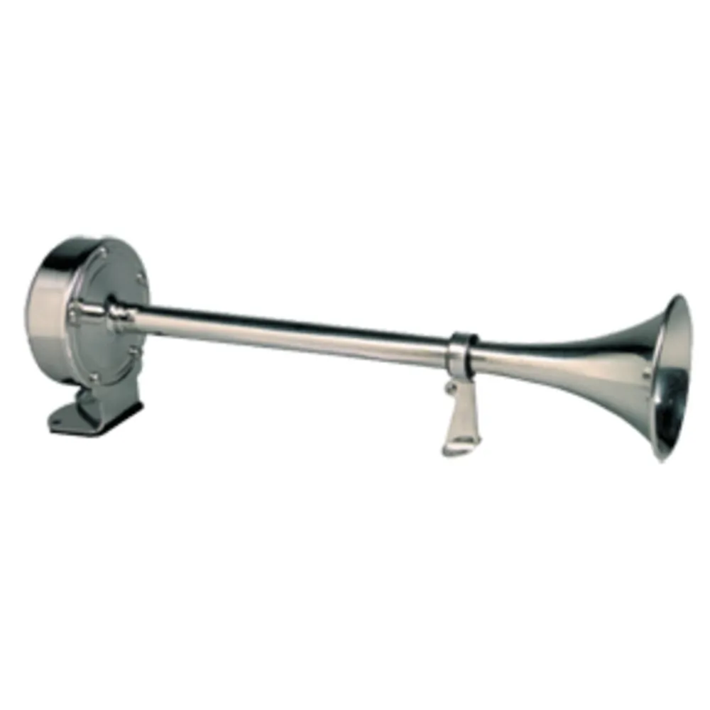 Schmitt & Ongaro Marine 12427 — Schmitt & Ongaro Deluxe All-Stainless Single Trumpet Horn - 24V