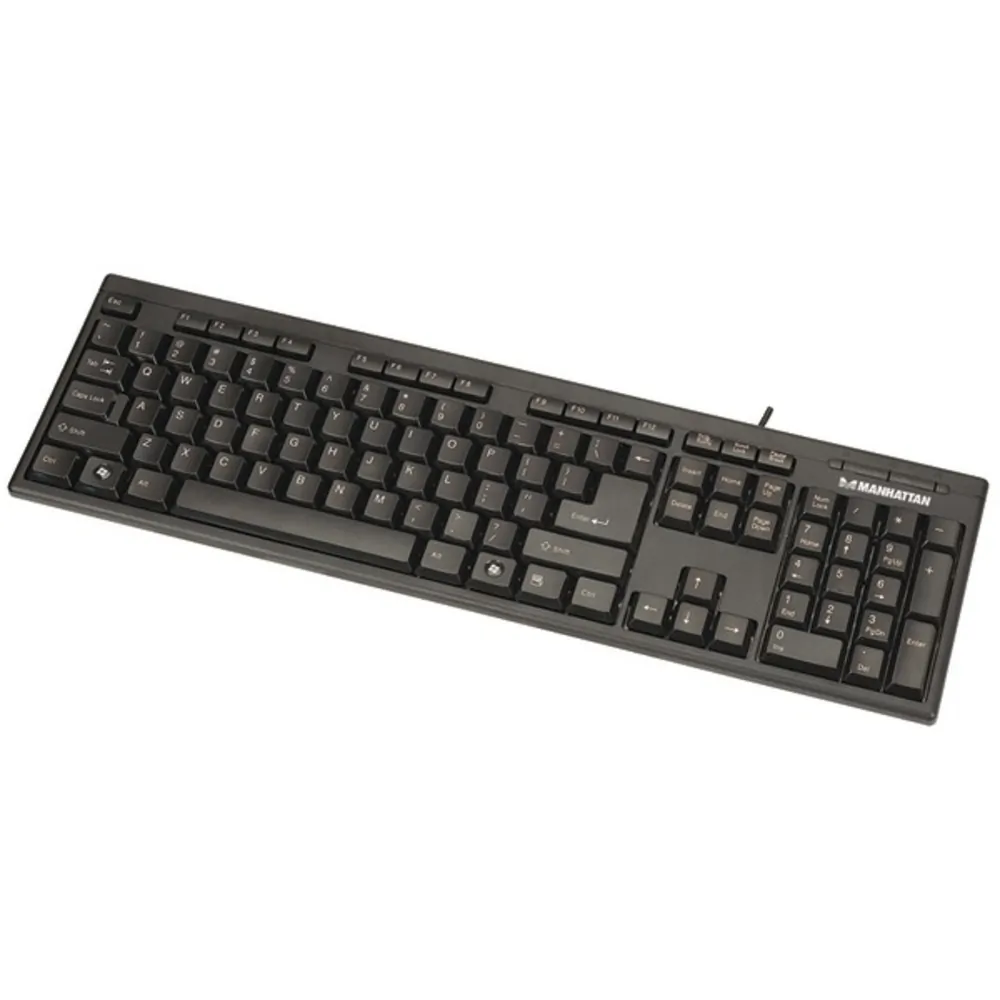 Manhattan 155113 — MANHATTAN ENHANCED USB KEYBOARD - 155113 - BLACK - STREAMLINED, DURABLE DESIGN I