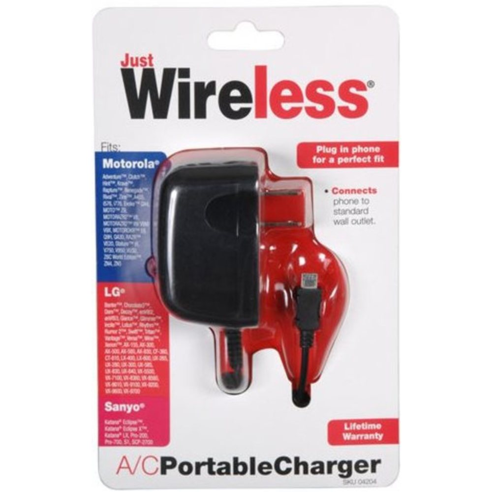 Just Wireless 4204 - Just Wireless 4204 AC Micro USB Portable Wall Charger