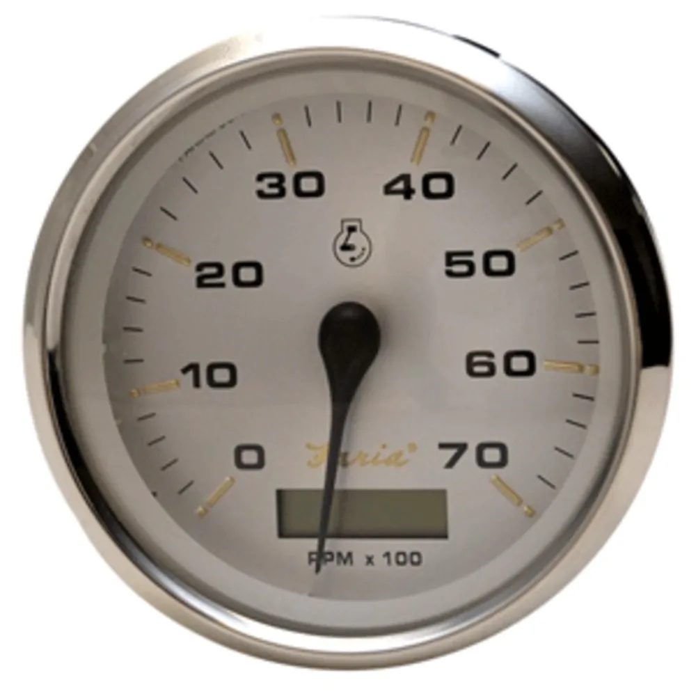 Faria Beede Instruments 39040 — Faria Kronos 4" Tachometer w/Hourmeter - 7,000 RPM (Gas - Outboard)